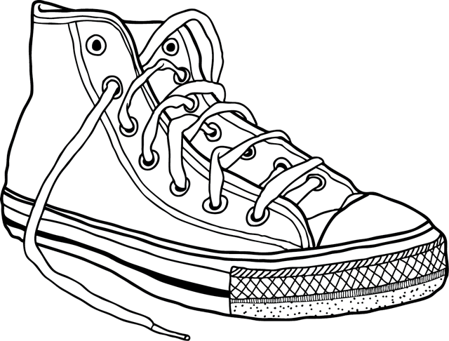 basketball shoes coloring pages