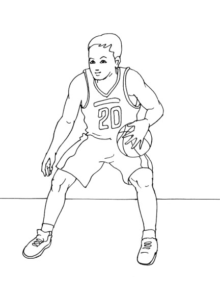 Disegno di Giocatore di basket da colorare