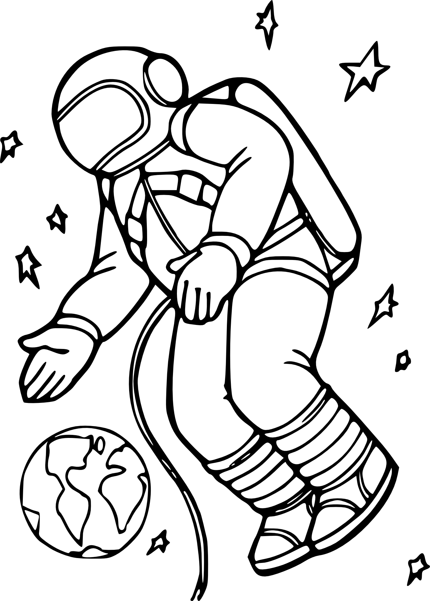Cosmonaut coloring page