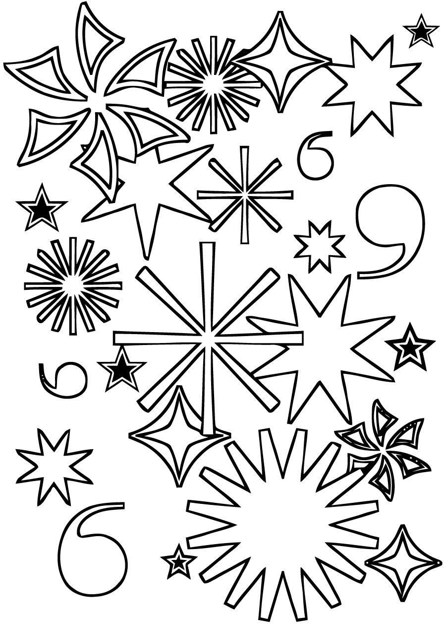 Disegno di Fuochi d'artificio da colorare