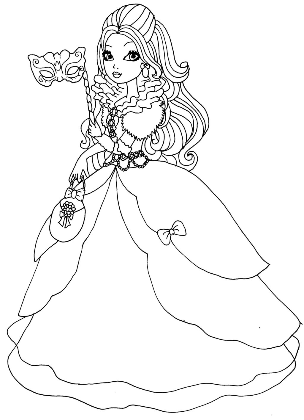 Coloriage fille de Blanche Neige