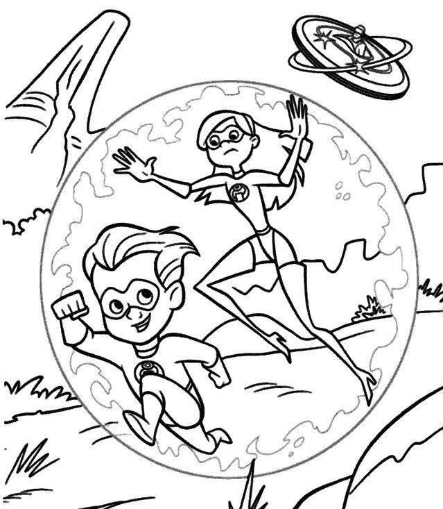 Arrow And Violet The Incredibles coloring page