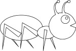 Easy Ant coloring page
