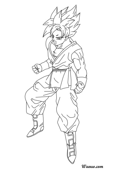 Coloriage Sangoku Super Saiyen Divin