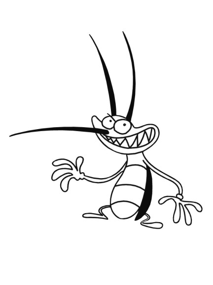 Joey Oggy And The Cockroaches coloring page