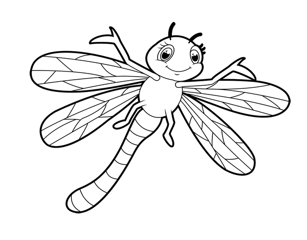 Easy Dragonfly coloring page