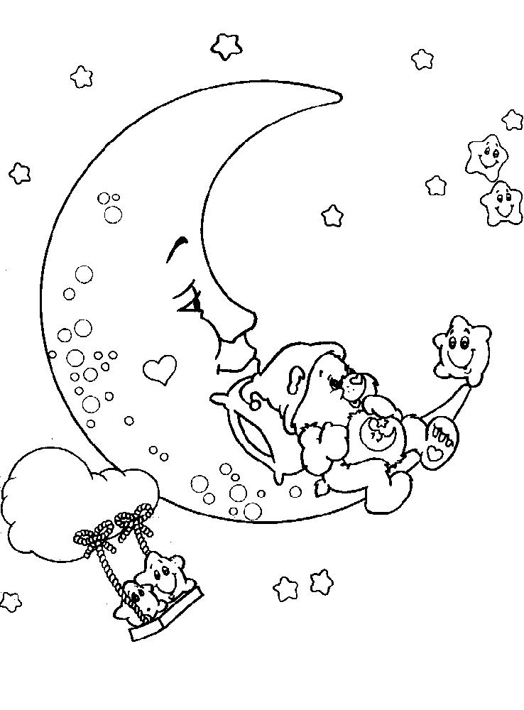 Coloriage Lune Bisounours