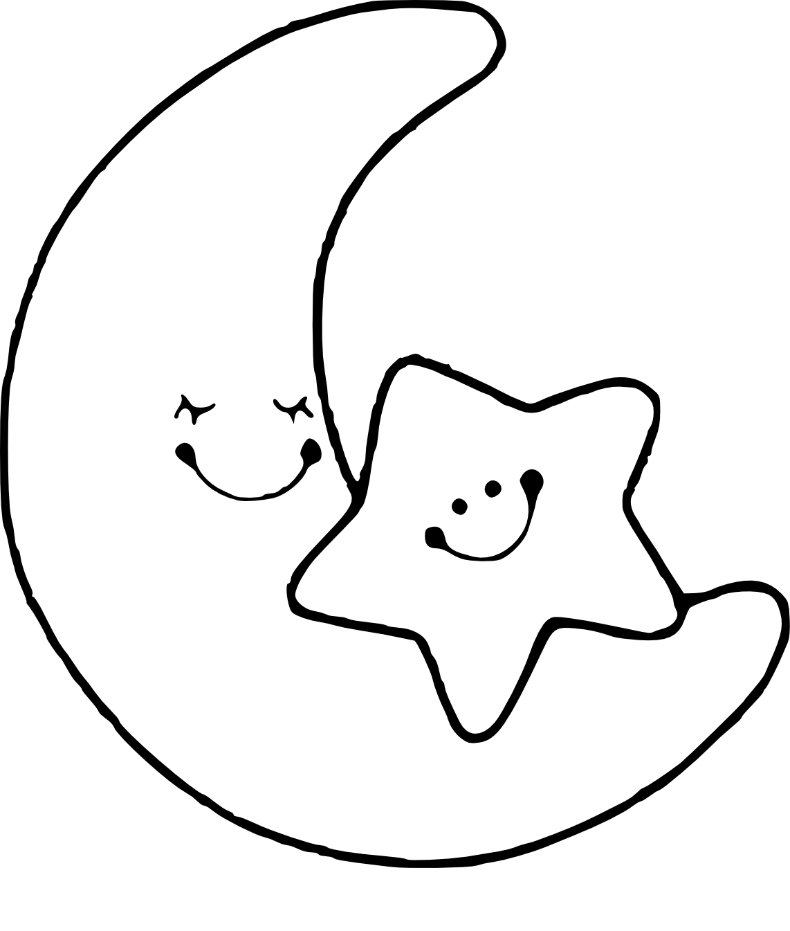 Coloriage lune et etoile