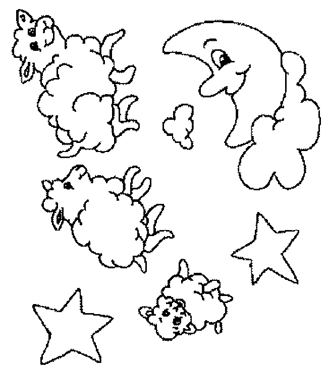 Moon And Sheep coloring page