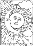 Disegno di Luna e Sole da colorare