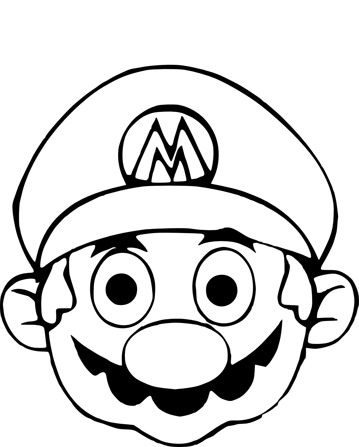 Disegno di Maschera Mario da colorare - Pagine da colorare gratis