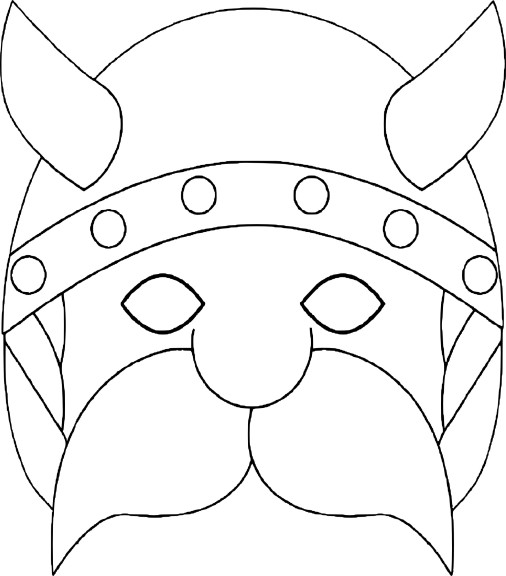 Coloriage masque viking