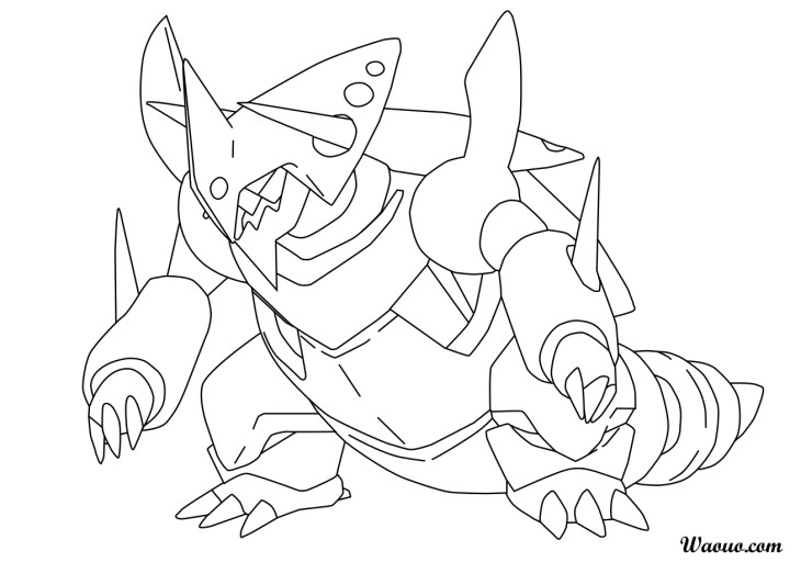 Mega Galeking Pokemon coloring page