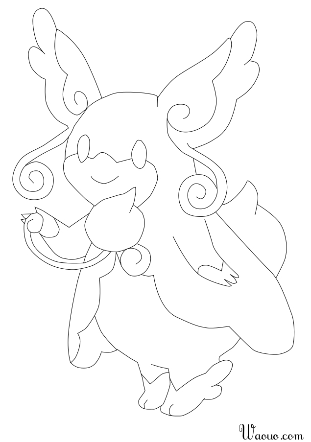 Mega Nanmeouie Pokemon coloring page