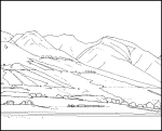 Mountain coloring page