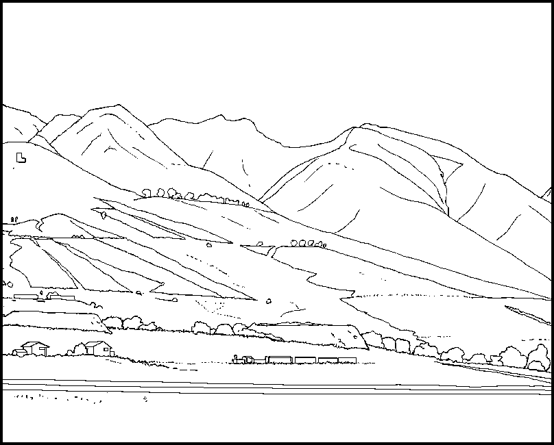 Mountain coloring page