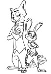 Nick Wilde Judy Hopps From Zootopie coloring page