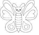 Single Butterfly coloring page