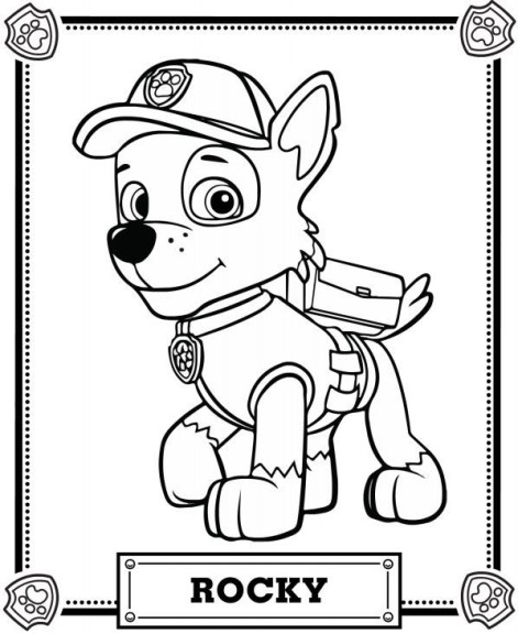 Disegno di Paw Patrol Rocky da colorare