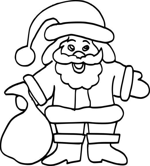 Easy Santa coloring page