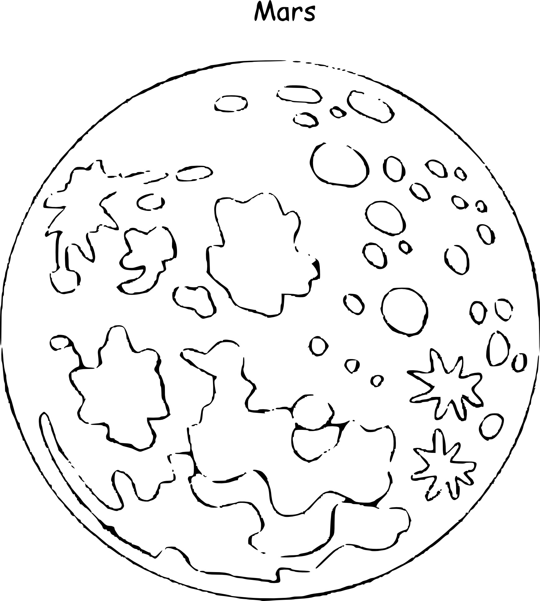 Coloriage planete Mars