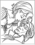 Sad Rapunzel coloring page