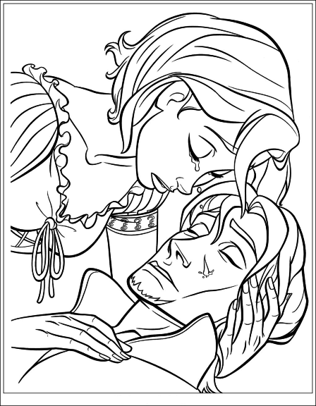 Sad Rapunzel coloring page