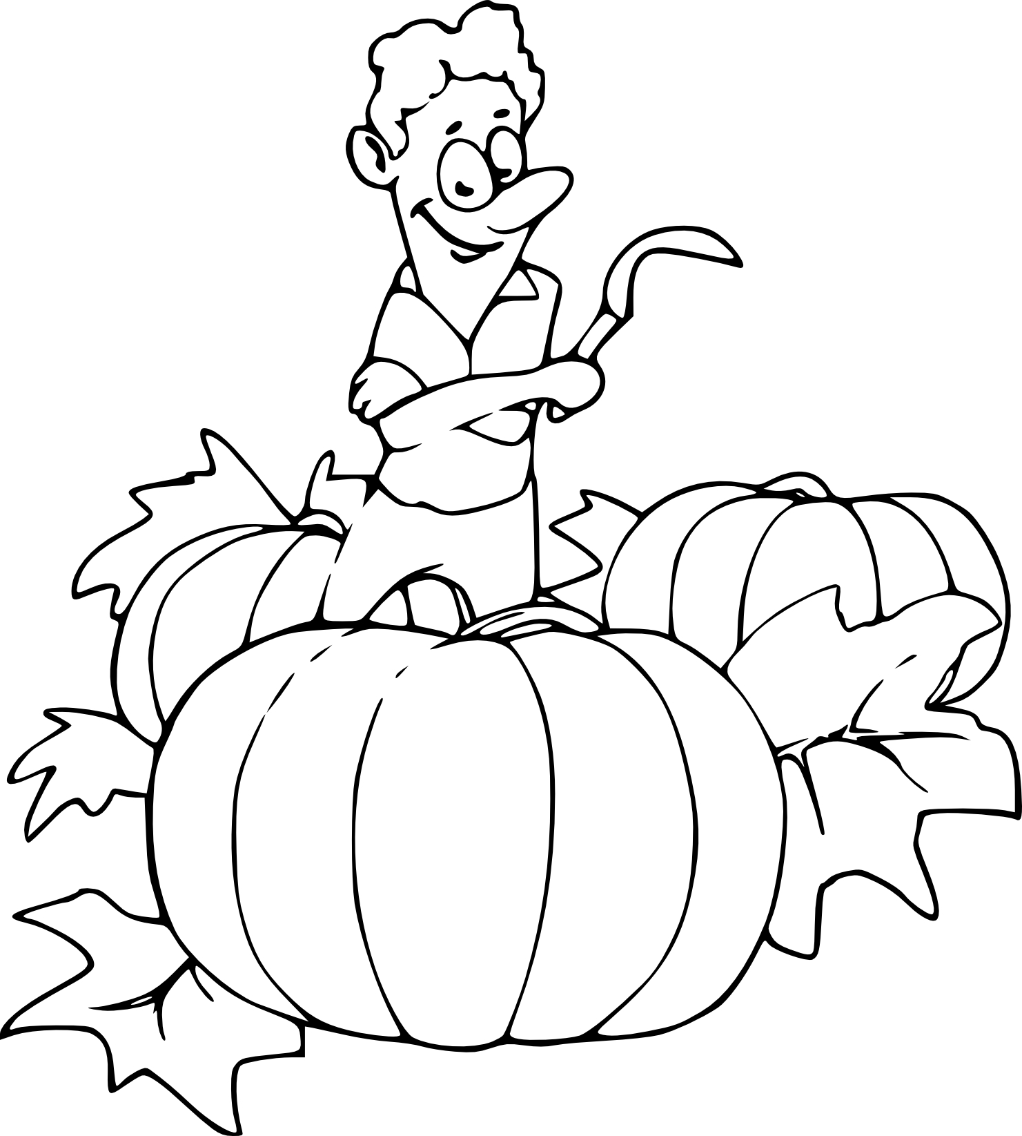 Pumpkin Picking coloring page