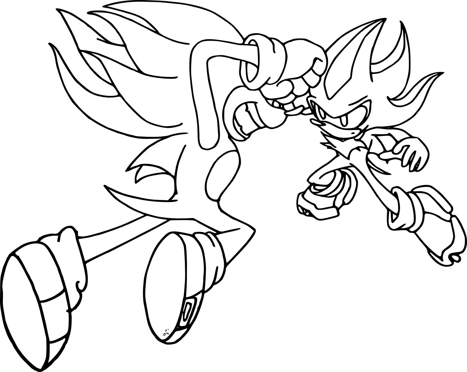 Disegno di Sonic e Shadow da colorare