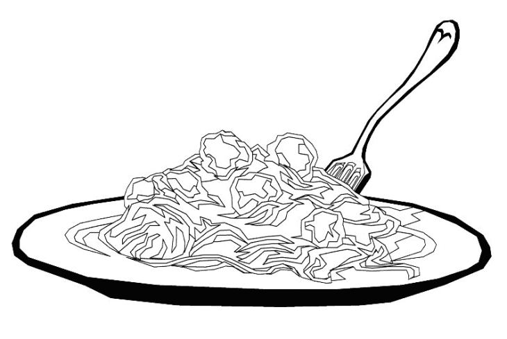 Disegno di Spaghetti da colorare