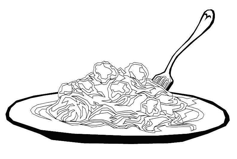 Spaghetti coloring page