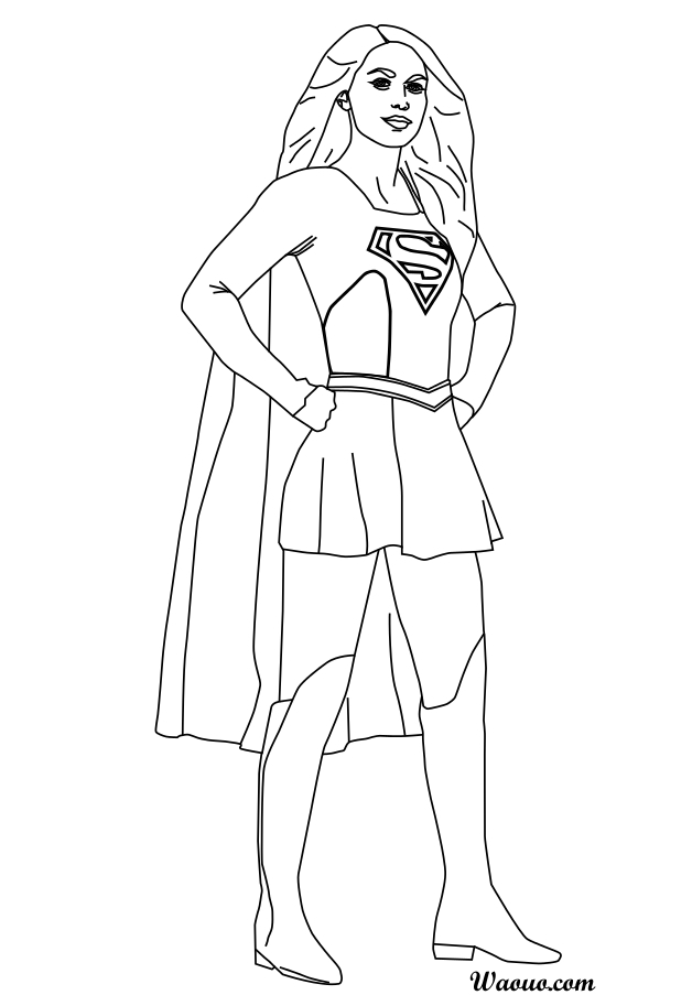 Disegno di Supergirl Melissa Benoist da colorare