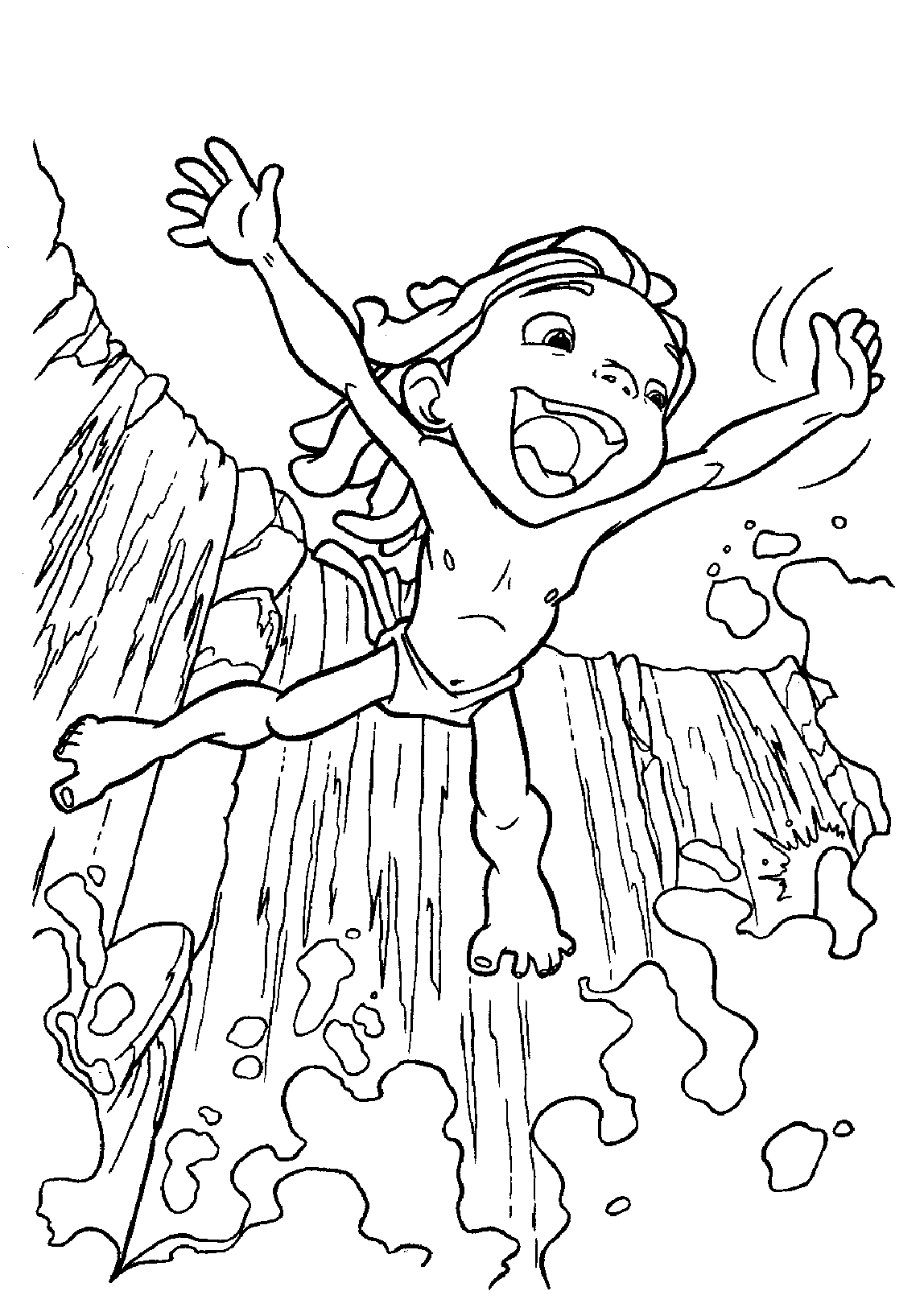 Young Tarzan coloring page 2