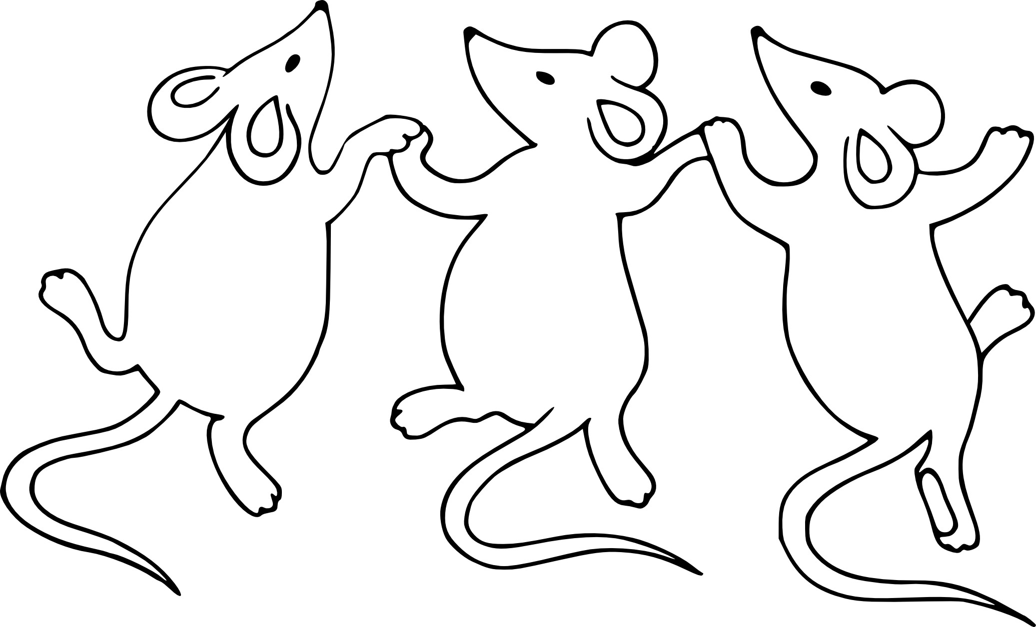 Three Mice coloring page