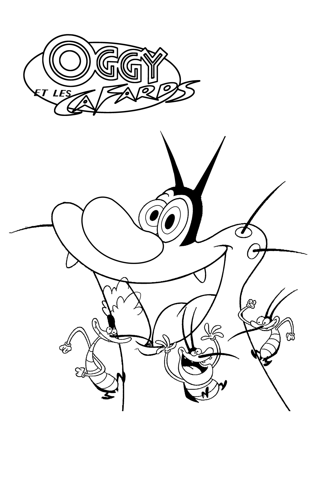 Oggy And The Cockroaches drawing and coloring page