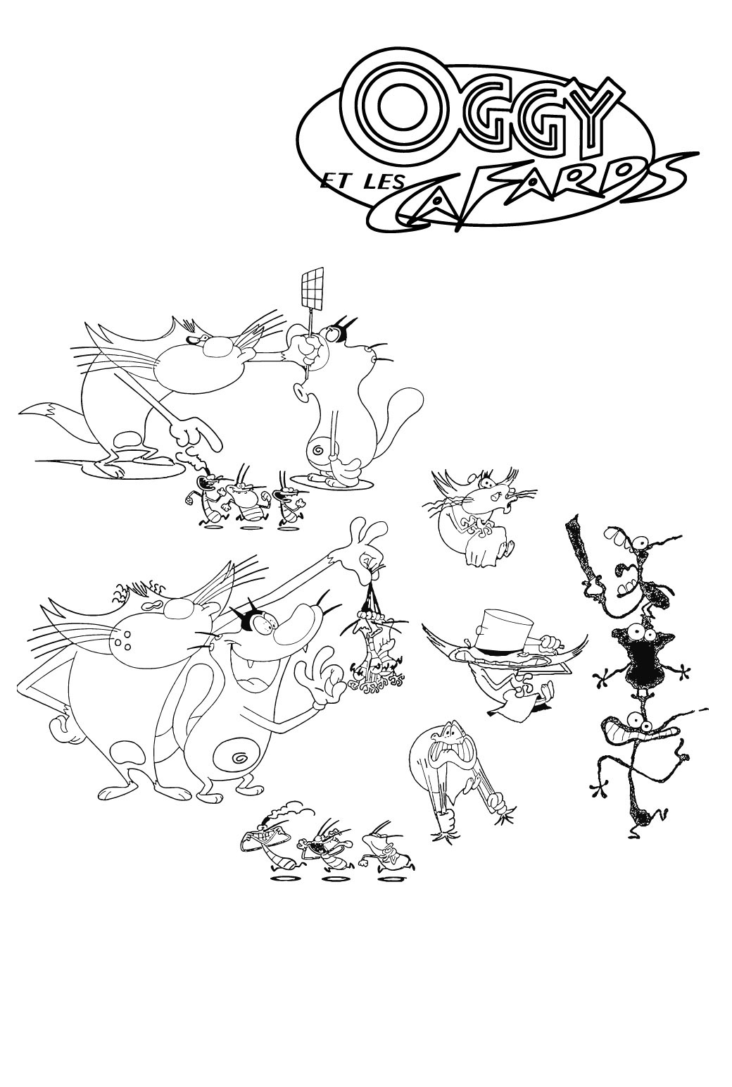 Oggy And The Cockroaches Free coloring page