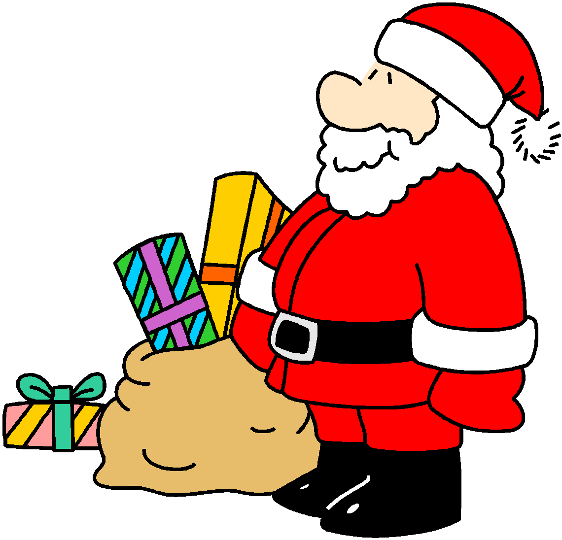 Coloriage père noël facile à imprimer