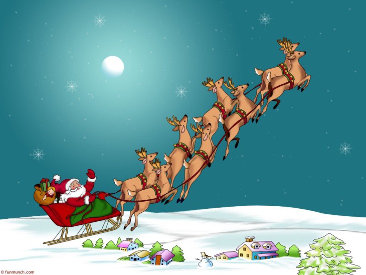 Reindeer And Santa Claus