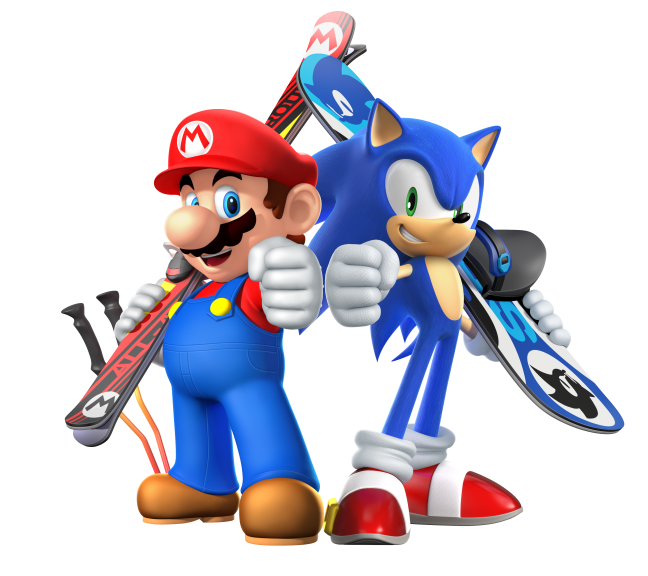 Disegno di Di Sonic e Mario da colorare