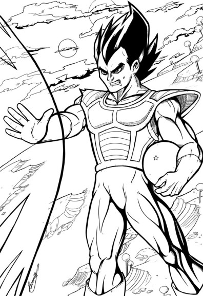 dragon ball z vegeta coloring pages