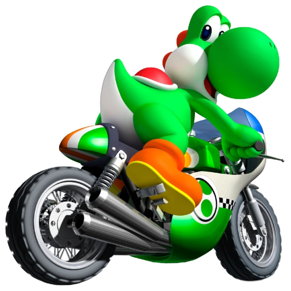 Disegno di Yoshi in moto da colorare