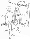 Adam And Eve Free coloring page