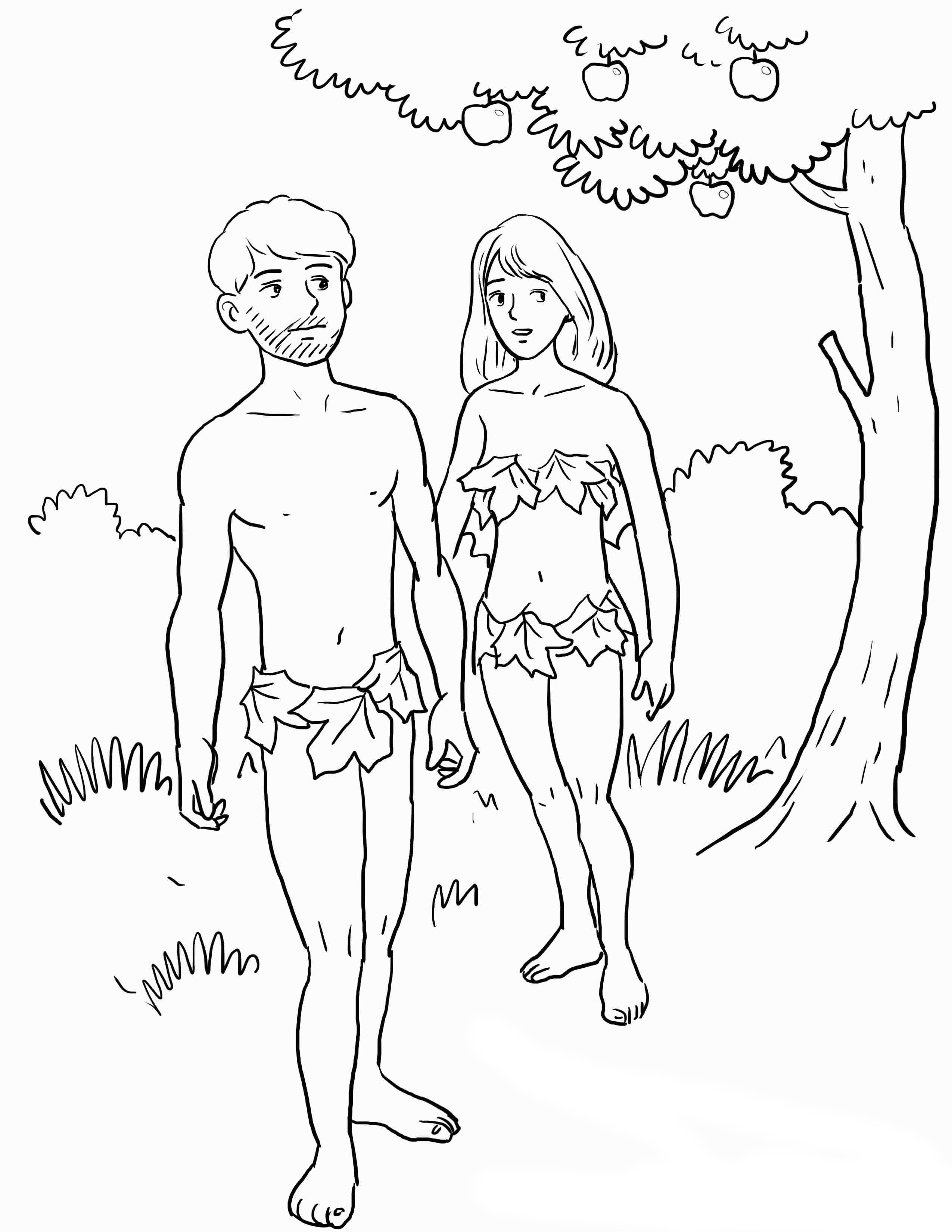 creation of adam and eve coloring pages