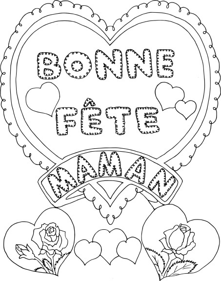 Bonne fete maman coloriage