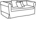 Sofa drawing and coloring page