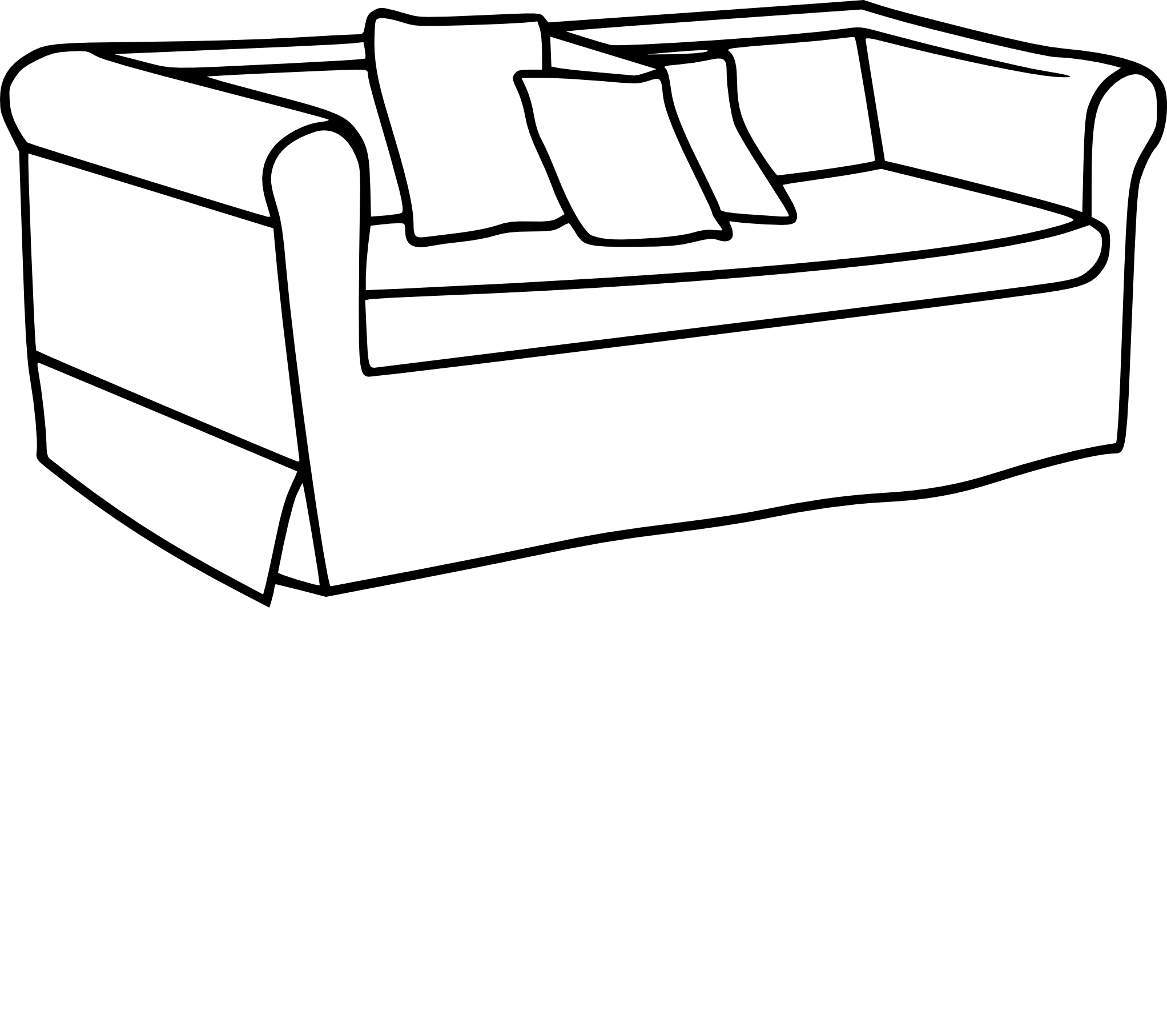 Sofa drawing and coloring page