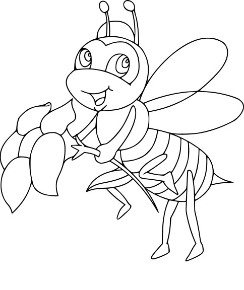 Coloriage abeille reine