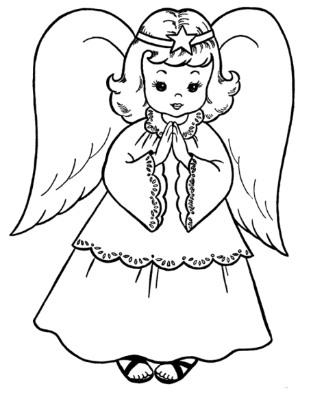 Coloriage ange de noel