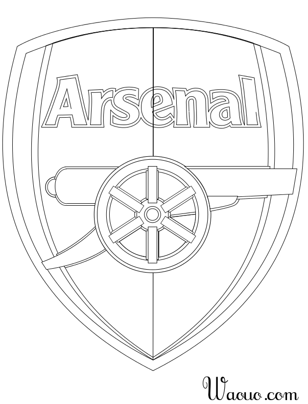 Disegno di Stemma dell'Arsenal da colorare