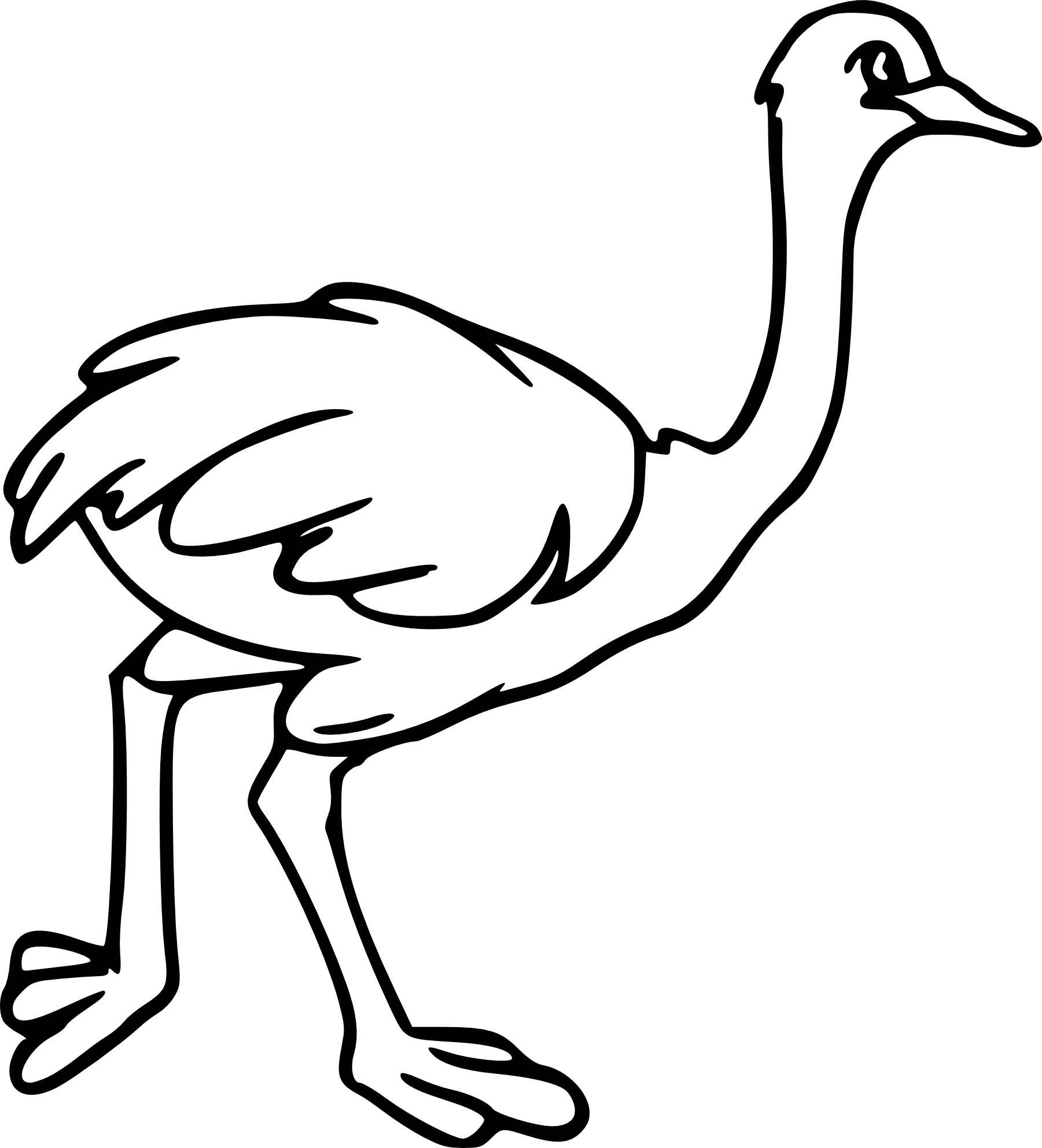 Easy Ostrich coloring page
